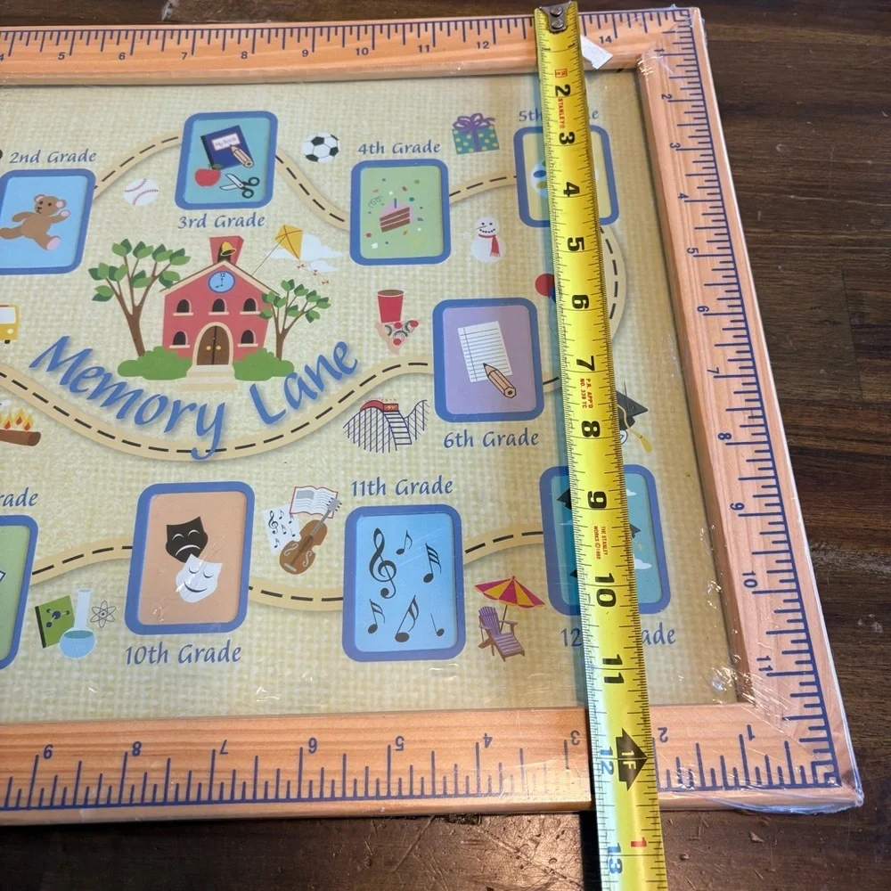 Vintage Memory Lane School Mini Pictures Frame 1st Grade To 12th Grade Ruler
